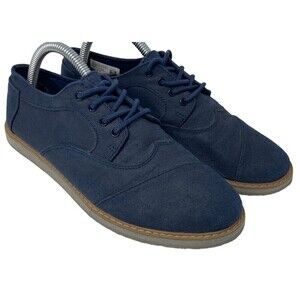 TOMS Brogue Slip On Blue Casual Shoes 10010669 Size 6 US 38 EU Womens